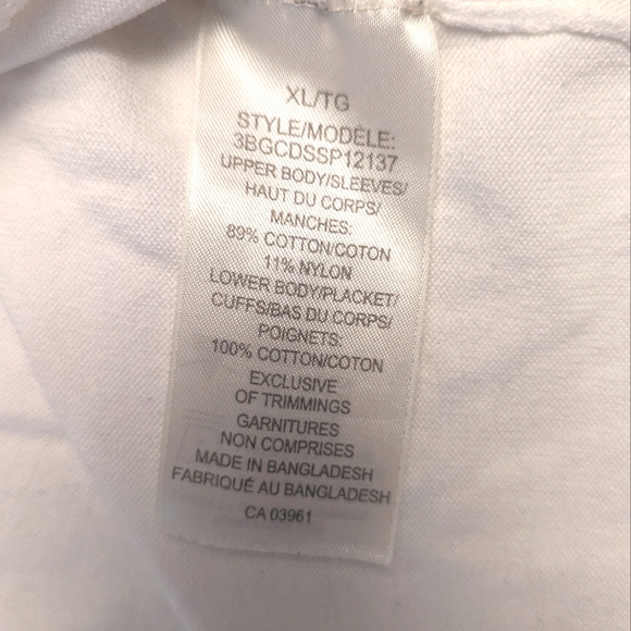 🔖 Denver Hayes Soft XL white knit cotton sweater w/ two weaves hanky hem VGUC - Picture 4 of 7